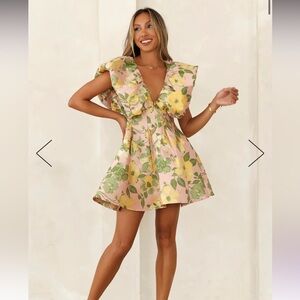 Hello Molly Pink & Yellow Floral Mini Dress
